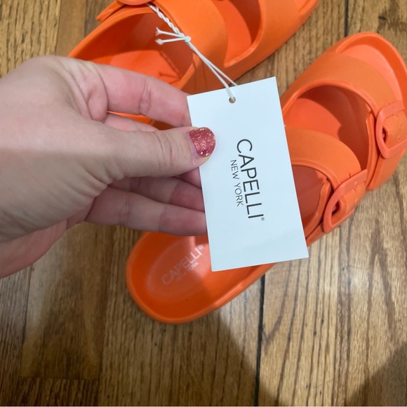 Capelli of New York Double Strap Slide Sandals Orange Women’s Size 9 - Picture 5 of 5